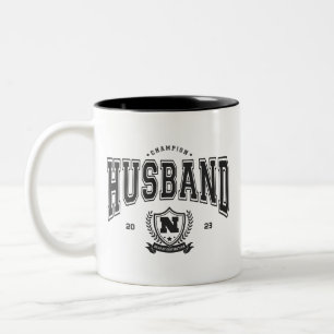 Personalised Champion Husband Funny Men's Gift Two-Tone Coffee Mug