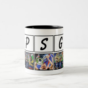 Personalised Champions 2026 Cup, PSG Football Two-Tone Coffee Mug