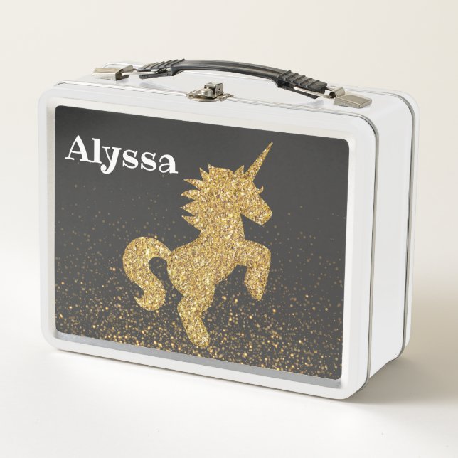 Personalised Changeable Name Unicorn Lunchbox (Front)