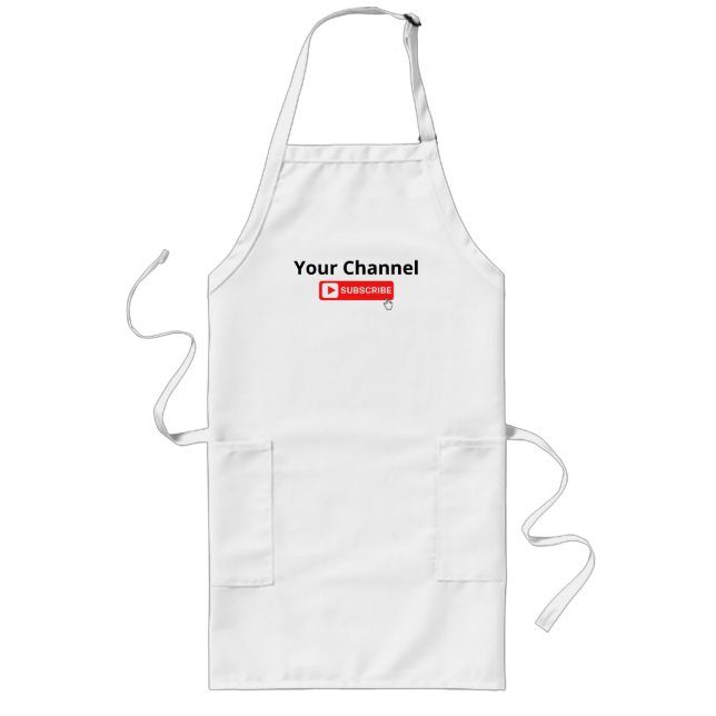 Personalised Channel Subscribe  Long Apron (Front)