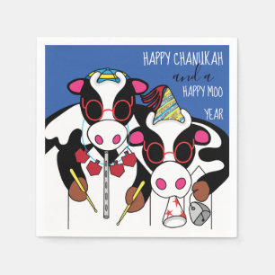 Personalised Chanukah Cocktail Napkins "Cows"