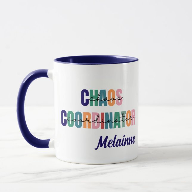 Personalised Chaos Coordinator, Coordinator Gift  Mug (Left)