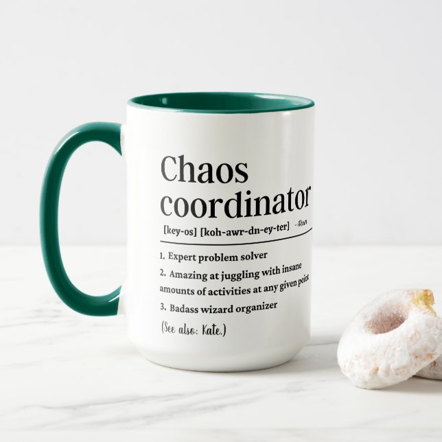 Personalised Chaos coordinator definition  Mug (With Donut)