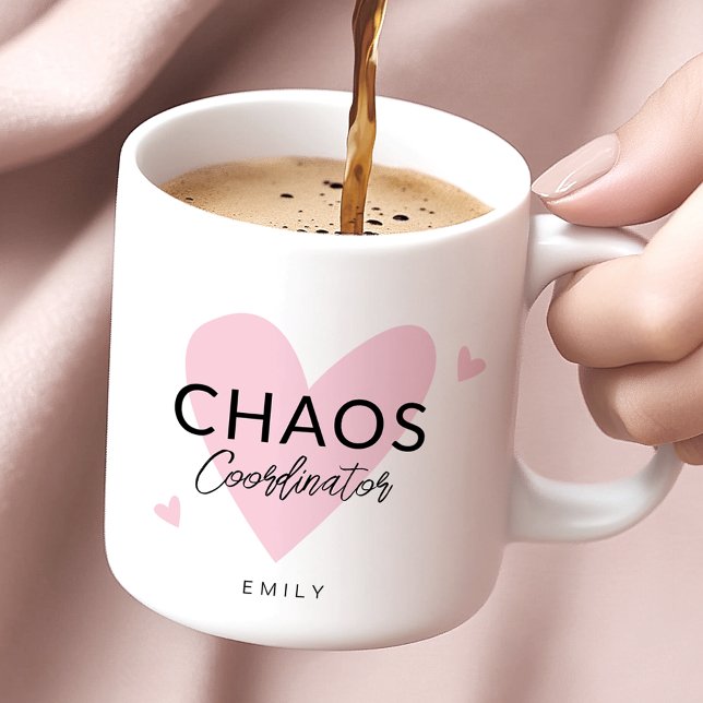 Personalised Chaos Coordinator Pink Coffee Mug (Creator Uploaded)
