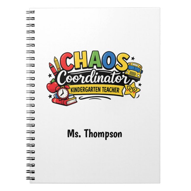 Personalised Chaos  Coordinator Teacher  Notebook (Front)
