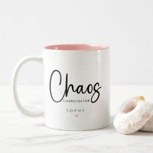 Personalised Chaos Coordinator Two-Tone Coffee Mug