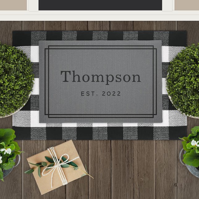 Personalised Charcoal Family Last Name Monogram Doormat (Creator Uploaded)