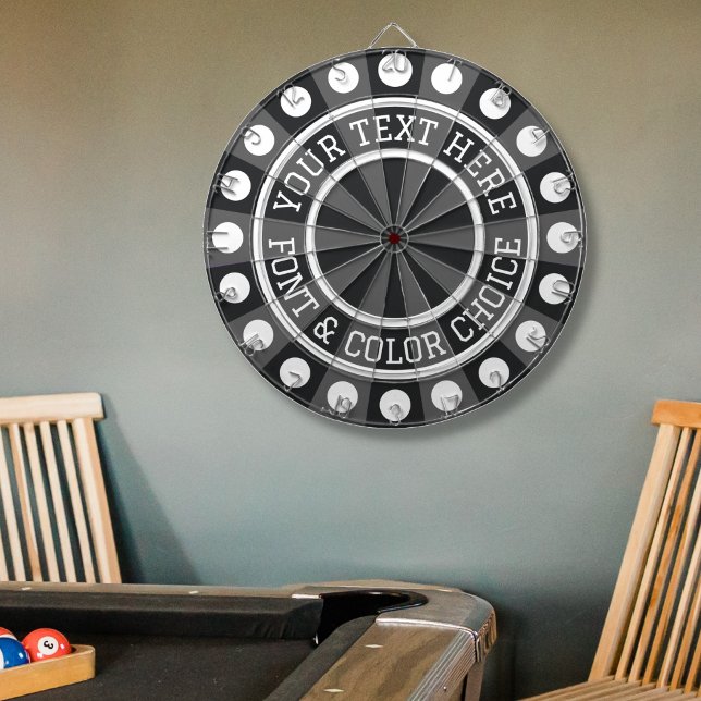 Personalised Charcoal Grey or Custom Colour Dartboard (Creator Uploaded)