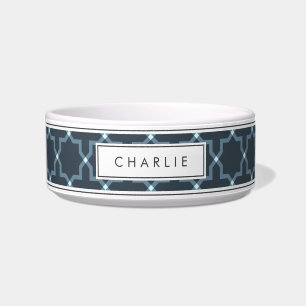 Personalised Charcoal Grey & White Star Pattern Bowl