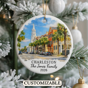 Personalised Charleston, Custom South Carolina Ceramic Ornament