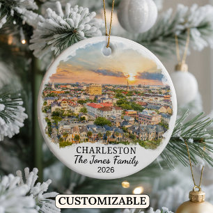 Personalised Charleston, Custom South Carolina Ceramic Ornament