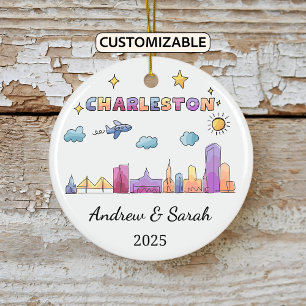 Personalised Charleston Ornament, South Carolina Ceramic Ornament