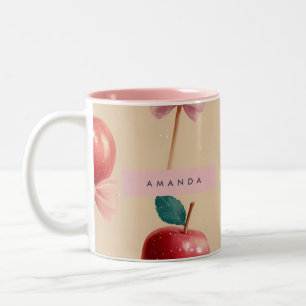Personalised Charming Candy Apple Pattern Two-Tone Coffee Mug