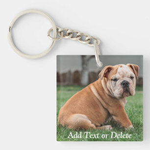 Personalised Charming English Bulldog Puppy Key Ring