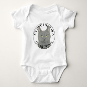 Personalised Chartreux Cat Big Brother Baby Bodysuit