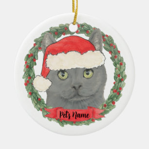 Personalised Chartreux Chartreuse Cat Ceramic Ornament