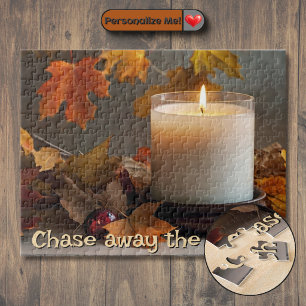 Personalised Chase Away the Gloom Autumn-Themed Jigsaw Puzzle