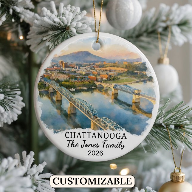 Personalised Chattanooga Ornament, Custom Tennesse Ceramic Ornament (Creator Uploaded)