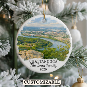 Personalised Chattanooga Ornament, Custom Tennesse Ceramic Ornament