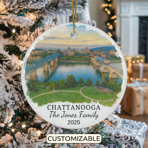Personalised Chattanooga Ornament, Tennessee Ceramic Ornament