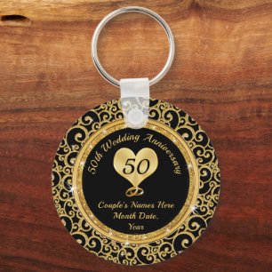 Personalised, Cheap 50th Anniversary Favours,  Key Ring