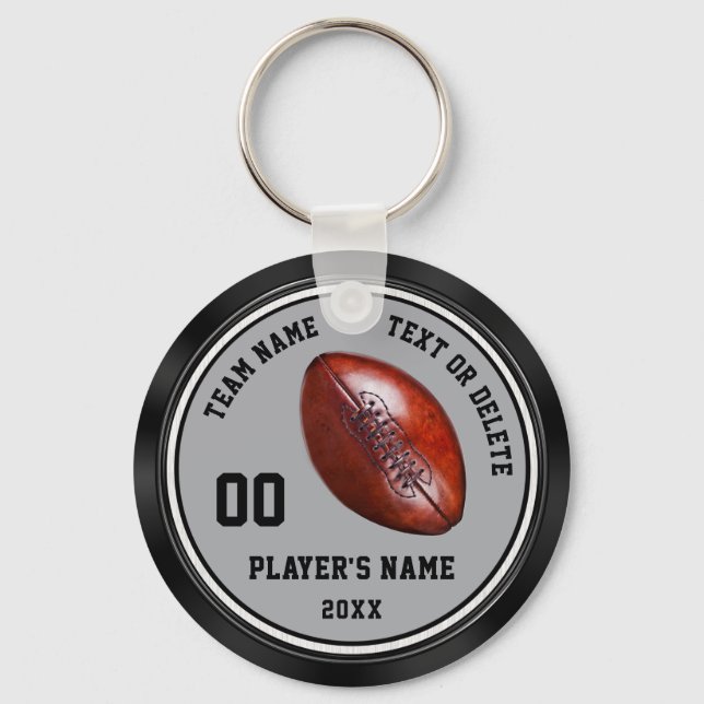 Personalised Cheap Football Gifts in Your Colours Key Ring (Front)