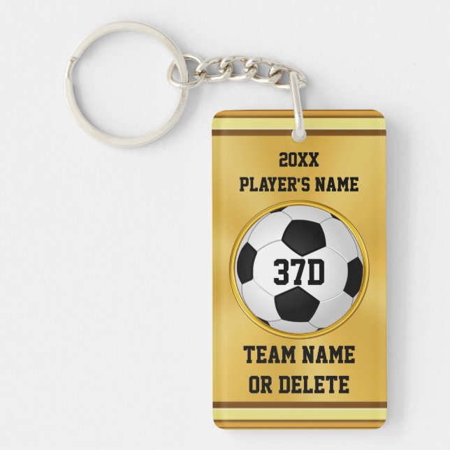 Personalised Cheap Soccer Gifts, Soccer Keychains (Front)