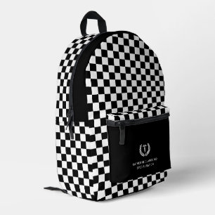 Personalised Check Pattern Medical Doctor Nurse Printed Backpack