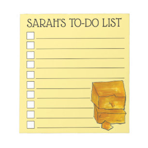 Personalised Cheddar Cheese Grocery To Do List Notepad