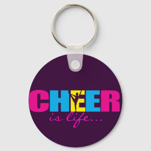 Personalised Cheer Cheerleading Purple Key Ring