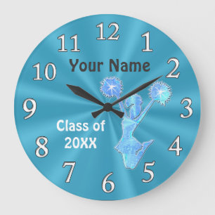 Personalised Cheer Clocks, Cheerleading Room Decor Large Clock