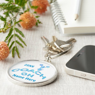 Personalised Cheer Coach Gifts Ideas w/ COACH NAME Key Ring