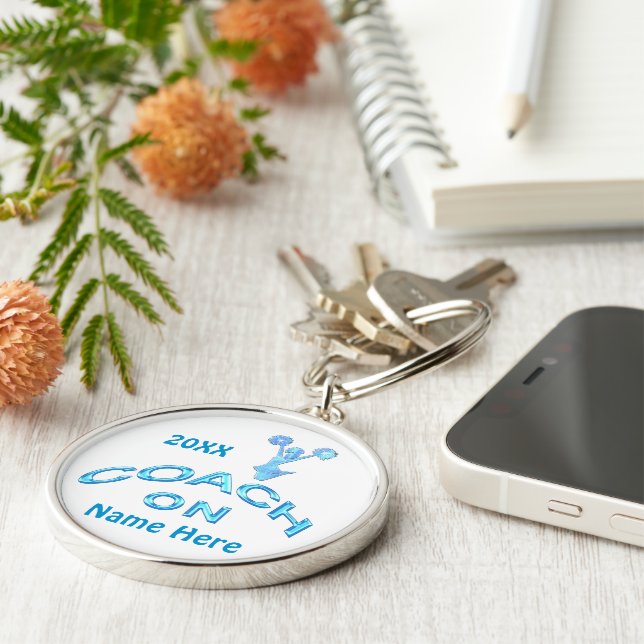 Personalised Cheer Coach Gifts Ideas w/ COACH NAME Key Ring (Side)