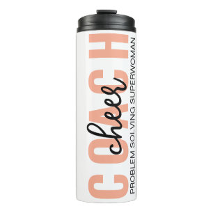 Personalised Cheer Coach Tumbler, Thank You Gift Thermal Tumbler