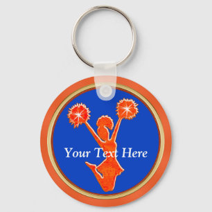 Personalised Cheer Keychains Orange and Your COLOR