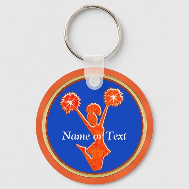 Personalised Cheer Keychains Orange and Your COLOR (Front)