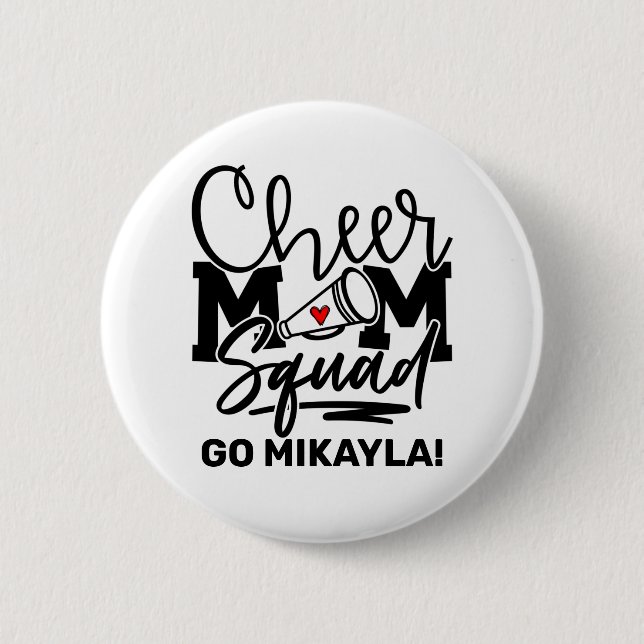 Personalised Cheer Mum Squad 6 Cm Round Badge (Front)