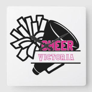 Personalised Cheer Square Wall Clock