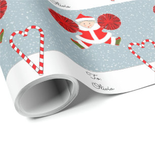 Personalised Cheerleader Christmas Gift Wrapping Paper