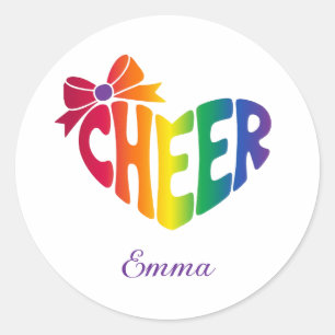Personalised Cheerleader Name   Colourful Logo Classic Round Sticker