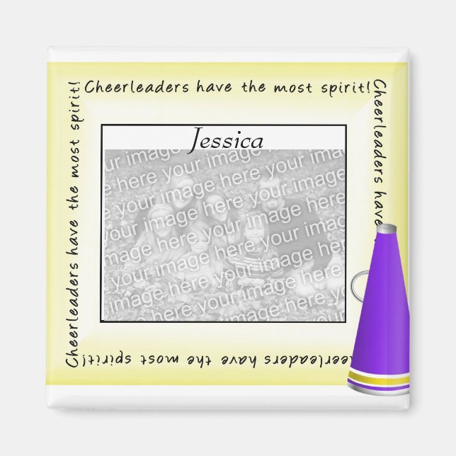 Personalised Cheerleader Photo Magnet (Front)