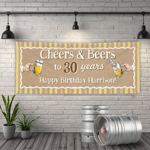 Personalised Cheers & Beers Birthday Banner