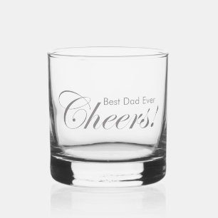 Personalised Cheers! Best Dad Ever Elegant Silver Whiskey Glass