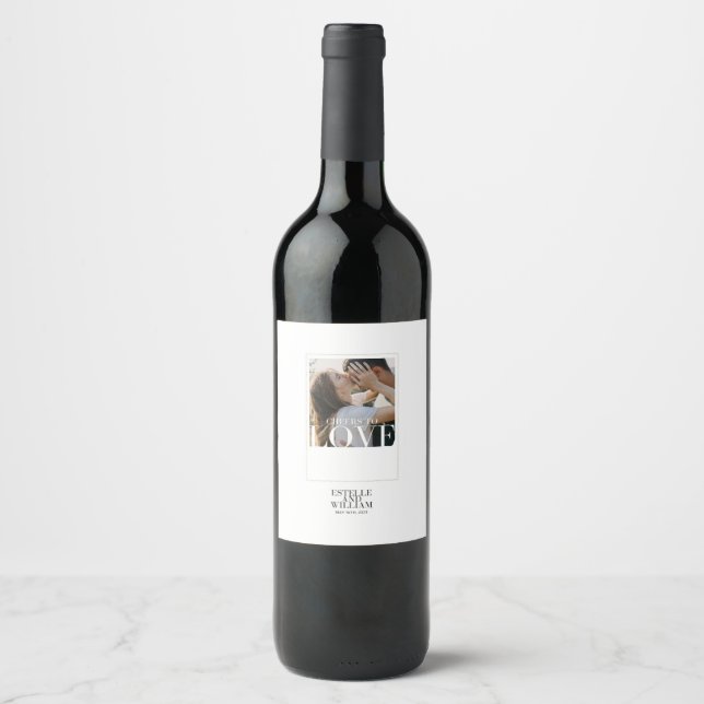 Personalised Cheers To Love  Wine Label (Front)