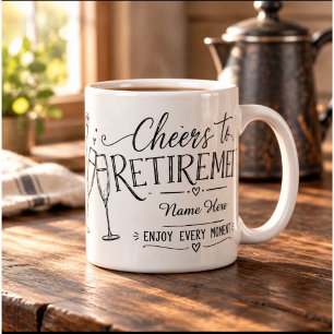 Personalised Cheers to Retirement Champagne Mug