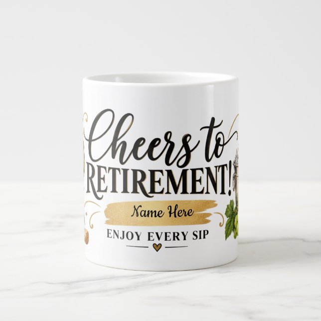 Personalised Cheers to Speciality Retirement Mug (Front)