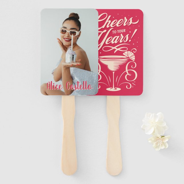Personalised Cheers To Your Years! Fan Faces  (Front and Back)