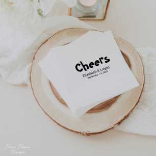 Personalised Cheers Wedding Cocktail Napkin