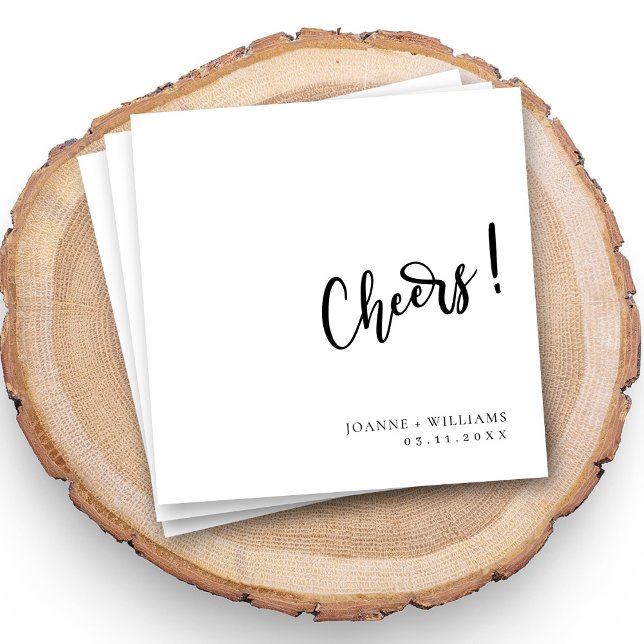 Personalised Cheers Wedding Napkins Custom Decor (Celebrate in Style: Personalized 'Cheers!' Wedding Napkins)