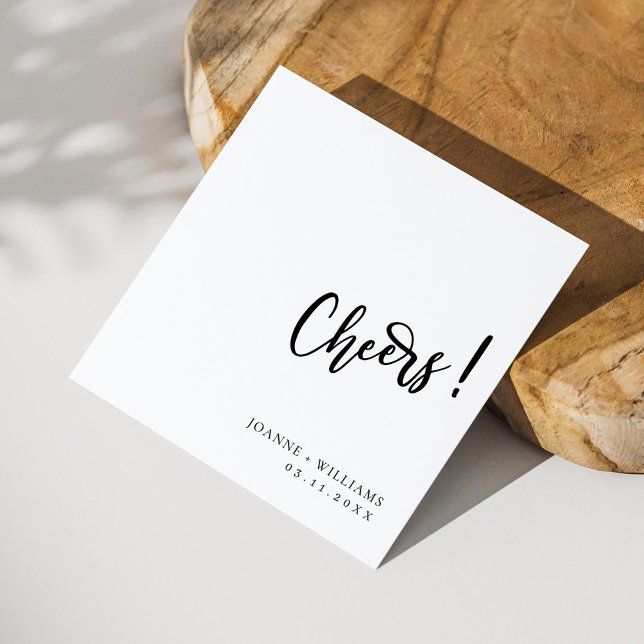 Personalised Cheers Wedding Napkins Custom Decor (Celebrate in Style: Personalized 'Cheers!' Wedding Napkins)